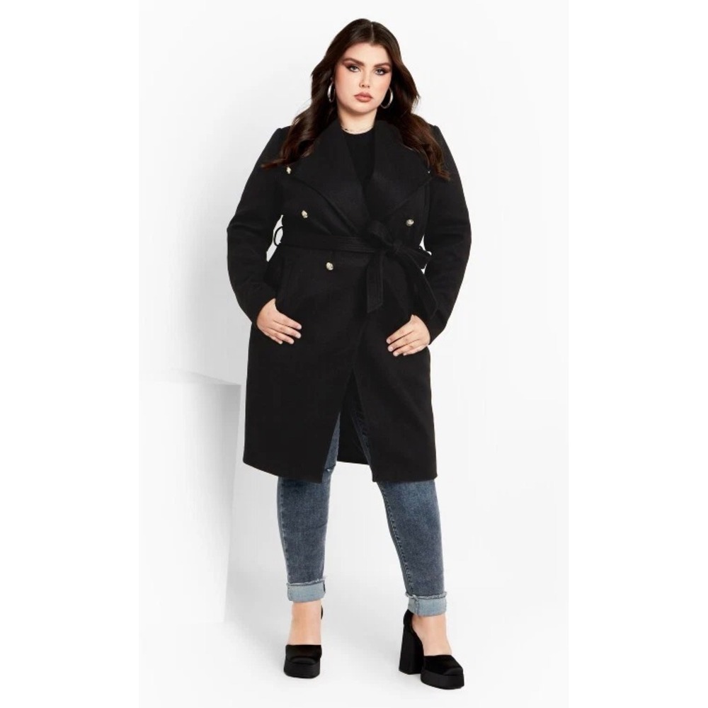 City Chic Sassy Military Coat Size Large Chic Casual Minimalist